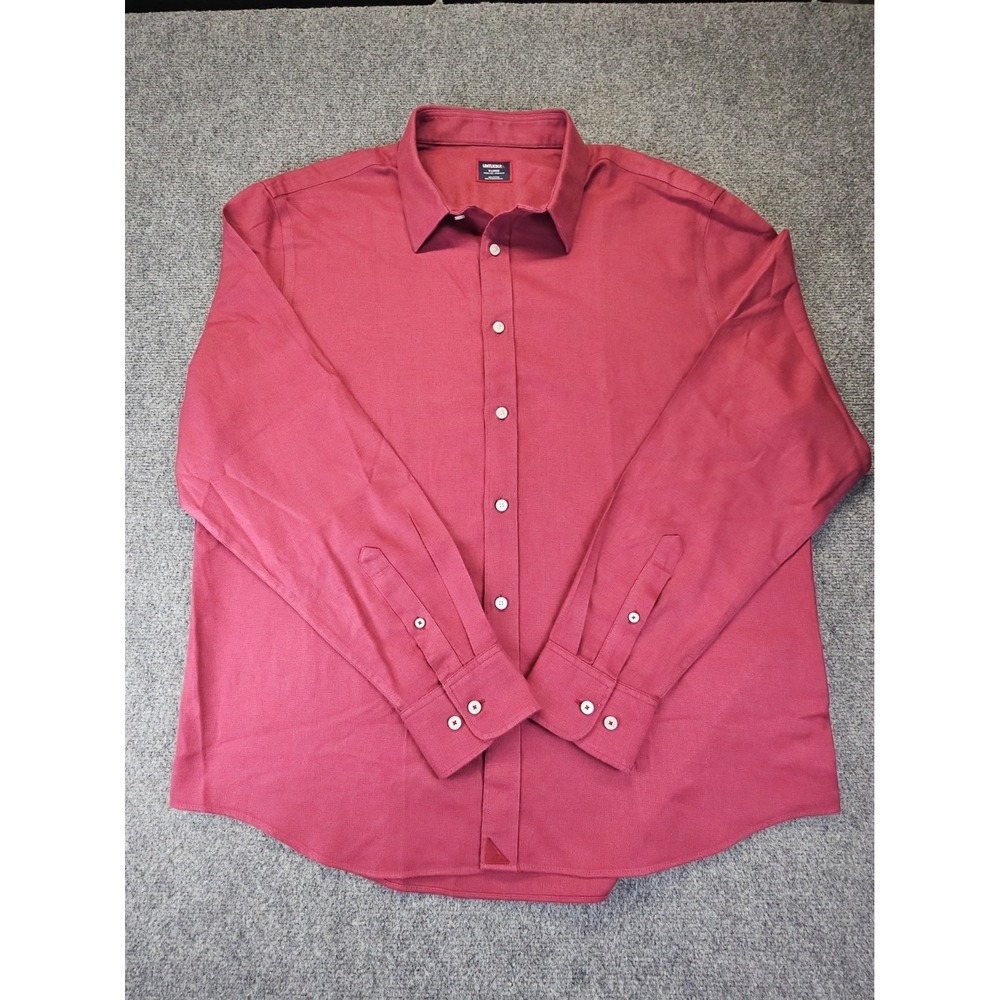 UNTUCKit Mens XL Button Up Shirt Maroon Veneto WF Regular Fit Long Sleeve 1811